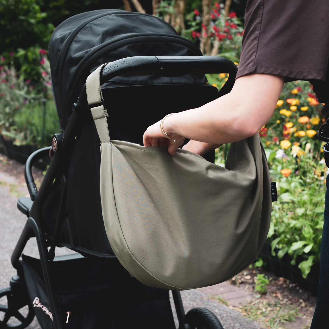 It clips straight onto the pram